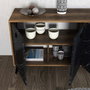 Hanah Home Consola Elite 1618, Mueble de Salón 180x80x45cm, Nogal y Mármol Negro, Diseño Bohemia y Antracita, Melamina 18mm